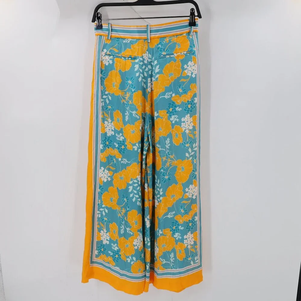 Equipment Femme Silk Pants Womens 4 rayon blend Trousers Wide leg slit ankle - Picture 8 of 16